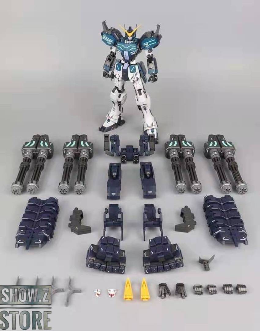 Heavyarms Custom white and blue Gundam mobile suit Heavyarms Custom white and blue Gundam mobile suit