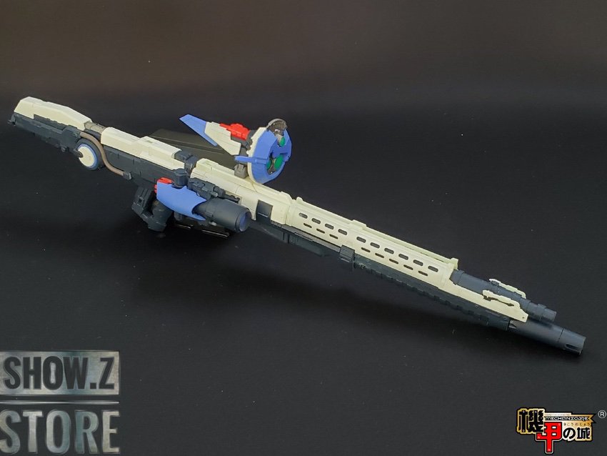 EX-S Gundam blue variant showing detailed mechanical construction and articulation EX-S Gundam blue variant showing detailed mechanical construction and articulation