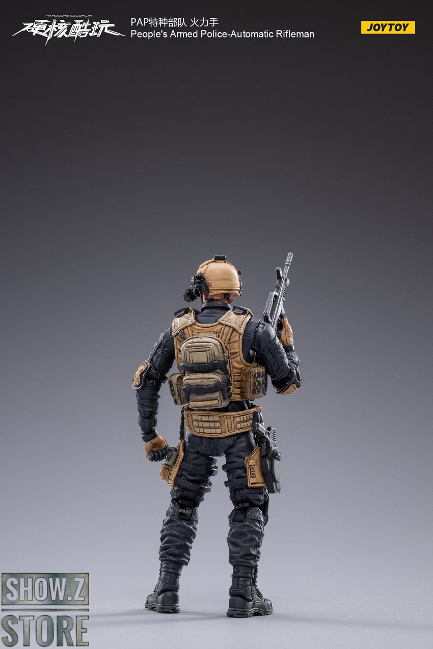 JoyToy Armed Police Rifleman with accessories equipment display detail JoyToy Armed Police Rifleman with accessories equipment display detail