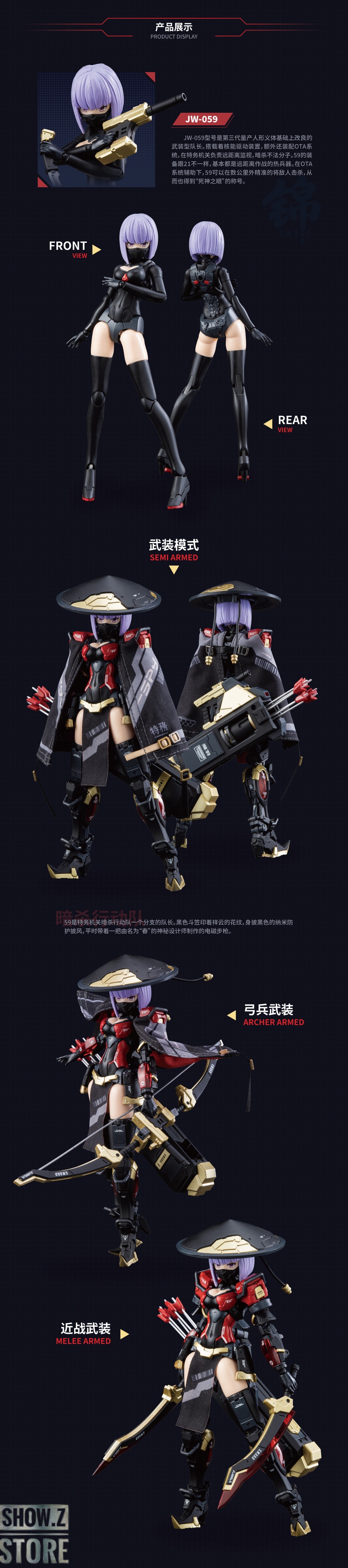 Eastern Model JW-059 front and rear view comparison complete figure Eastern Model JW-059 front and rear view comparison complete figure