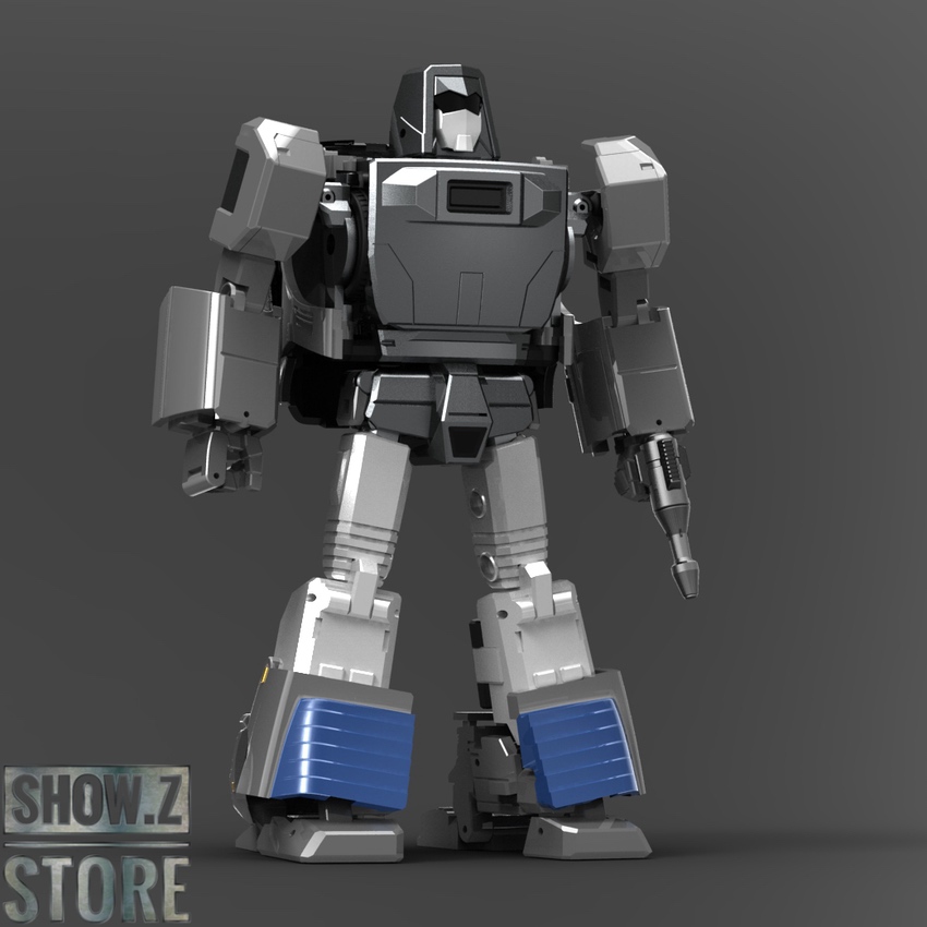 XTransbots MM-6G Murrow Rook white black pose gun barrel extended XTransbots MM-6G Murrow Rook white black pose gun barrel extended