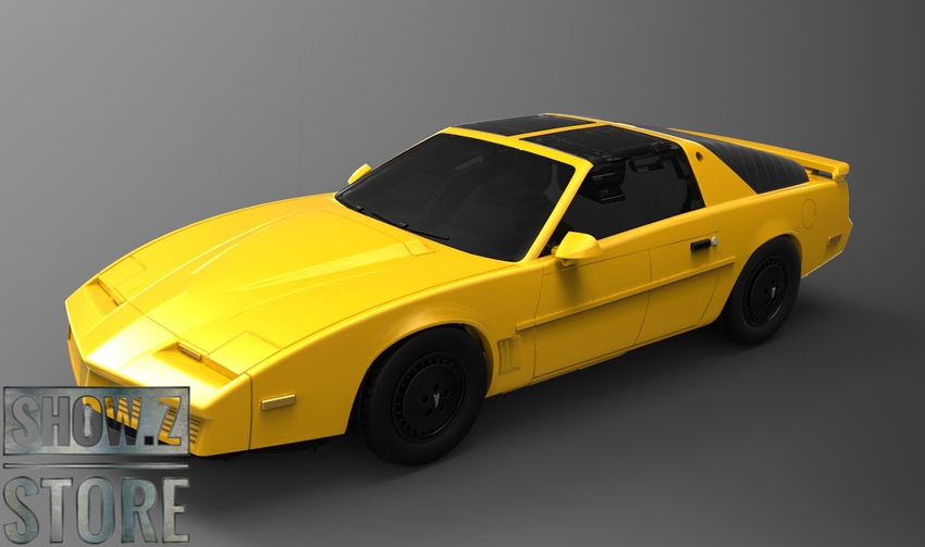 XTransbots Hatch Tailgate yellow sports car mode side view XTransbots Hatch Tailgate yellow sports car mode side view