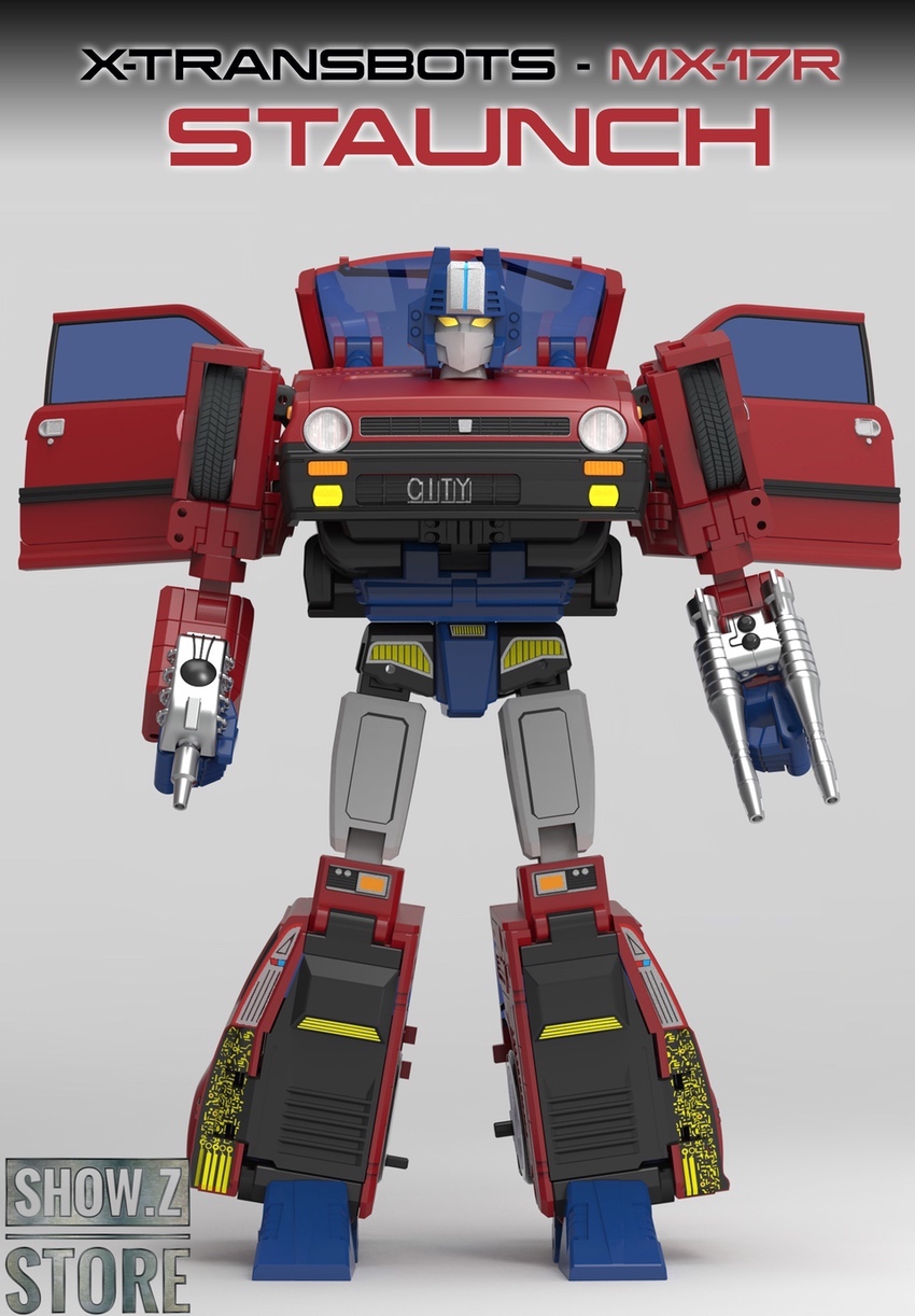 XTransbots Staunch Skids robot with extended arms raised XTransbots Staunch Skids robot with extended arms raised