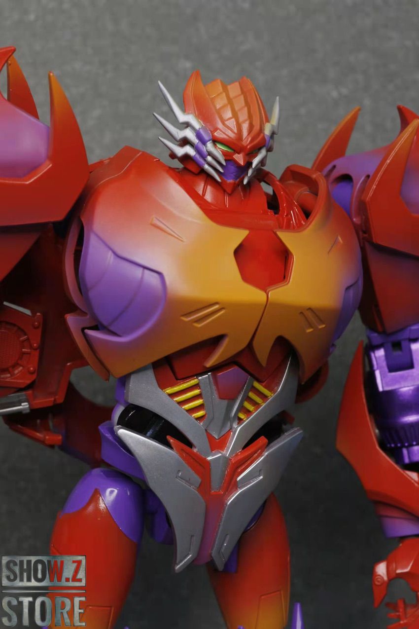 Galvatron blue robot extending blue energy sword weapon pose Galvatron blue robot extending blue energy sword weapon pose