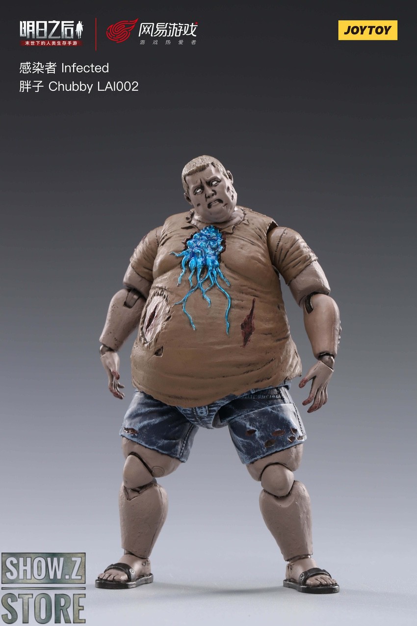 Chubby infected zombie character tan shirt jumping pose Chubby infected zombie character tan shirt jumping pose