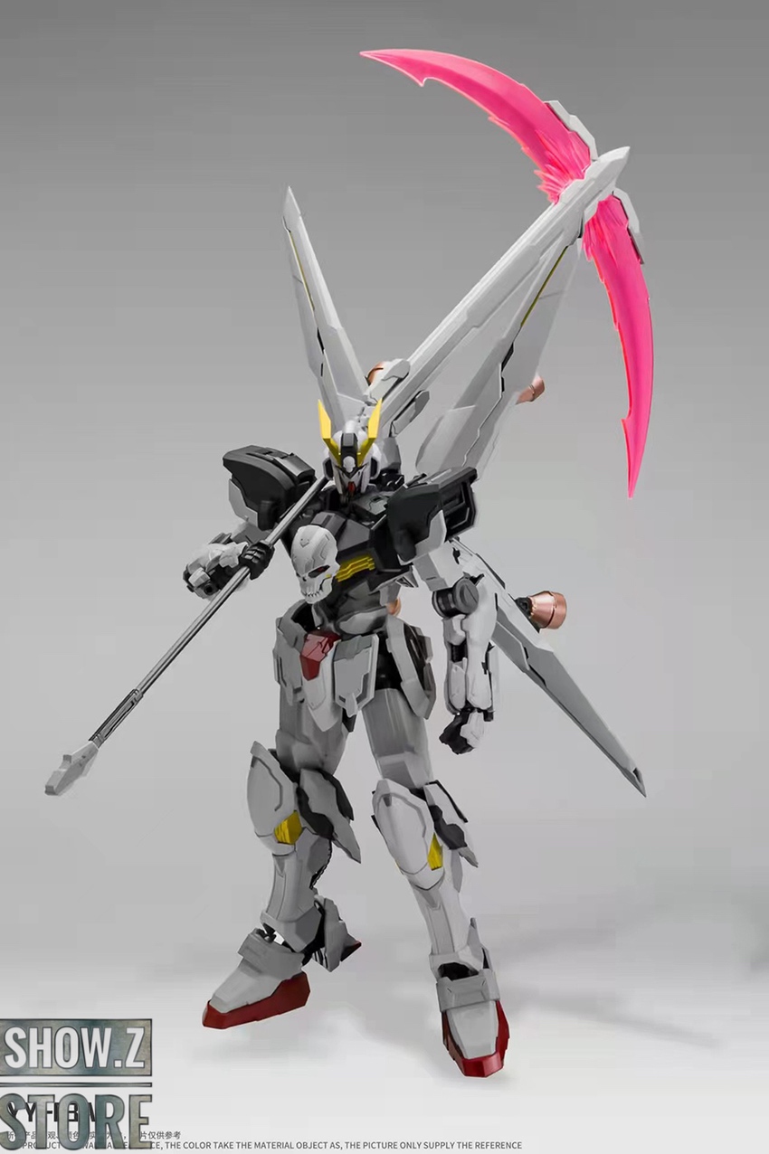 Devil Hunter YY-03A mecha in combat stance holding energy blades Devil Hunter YY-03A mecha in combat stance holding energy blades