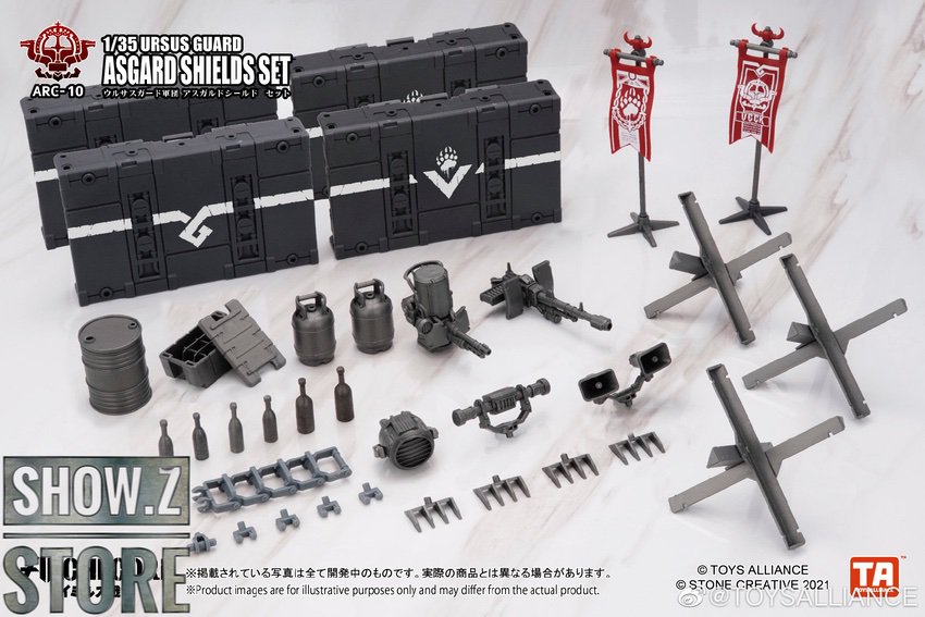 Toys Alliance Ursus Guard Asgard Shields assembled parts view Toys Alliance Ursus Guard Asgard Shields assembled parts view