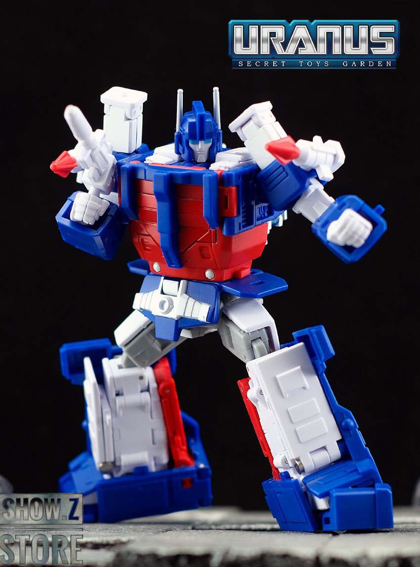 Newage Octavian gray armored robot with blue accents in standing position Newage Octavian gray armored robot with blue accents in standing position