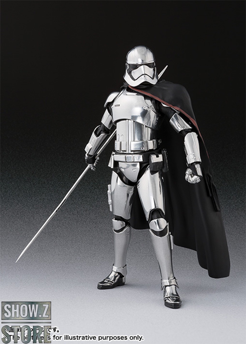 SHF Captain Phasma white armor holding weapons detail view SHF Captain Phasma white armor holding weapons detail view