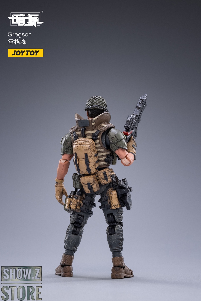 JoyToy Gregson soldier rear back angle view tactical display JoyToy Gregson soldier rear back angle view tactical display