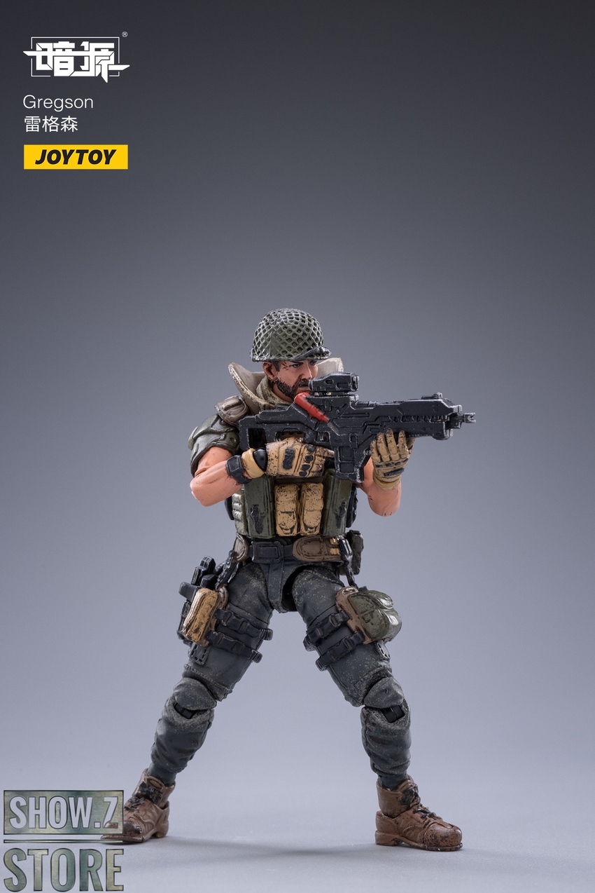 JoyToy Gregson soldier with rifle aiming pose display JoyToy Gregson soldier with rifle aiming pose display