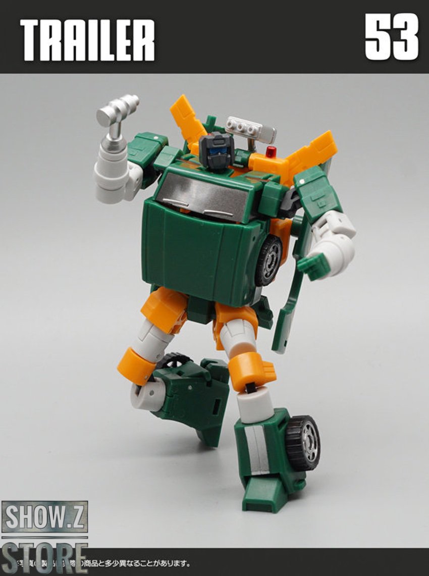 MechFansToys Trailer Hoist green construction vehicle mode MechFansToys Trailer Hoist green construction vehicle mode