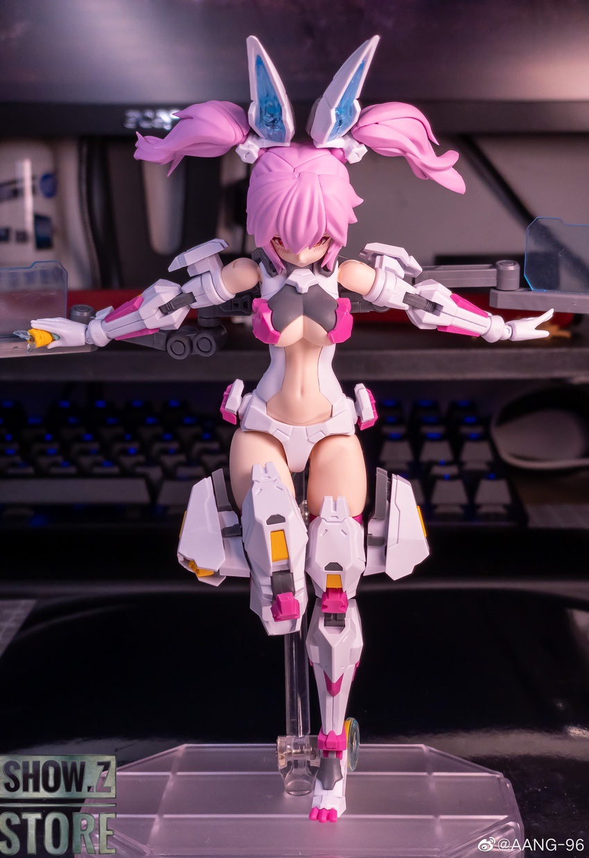 Nuke Matrix Lily Bell cyber girl pink white blue armor anime Nuke Matrix Lily Bell cyber girl pink white blue armor anime