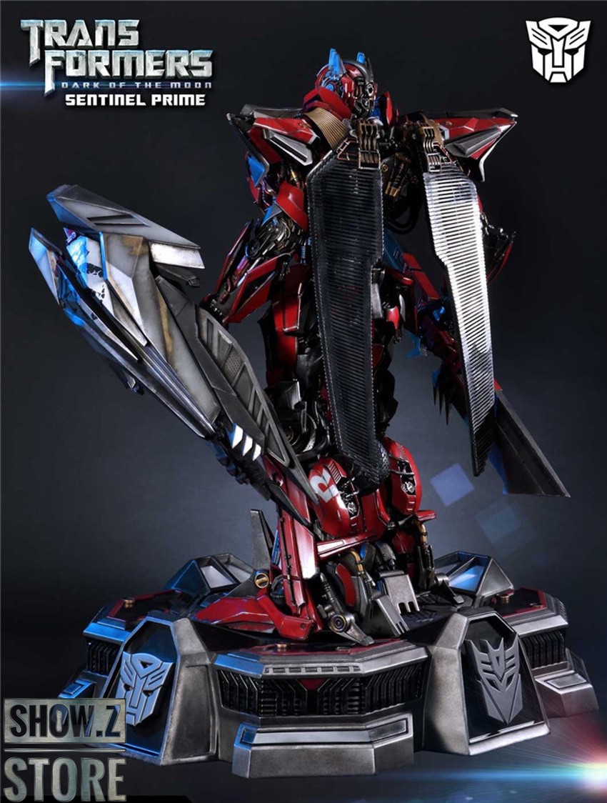 HEAT Studio Sentinel Prime Statue red blue robot battle stance HEAT Studio Sentinel Prime Statue red blue robot battle stance
