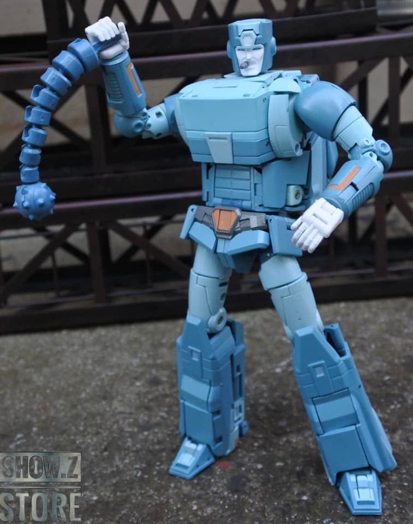 Robot soldier in blue armor with military appearance Robot soldier in blue armor with military appearance
