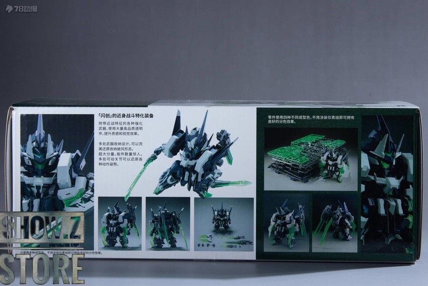 Black and green robot in combat stance with melee weapons Black and green robot in combat stance with melee weapons