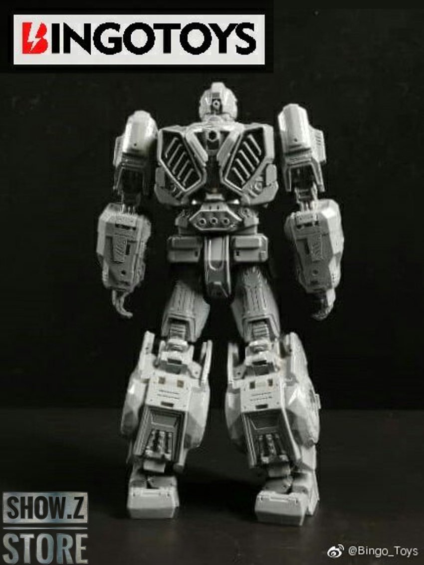 BingoToys Ironhide mecha white metal armor full display BingoToys Ironhide mecha white metal armor full display