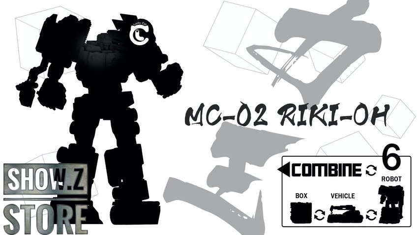 Riki-Oh Devastator combine six robot transformation diagram display Riki-Oh Devastator combine six robot transformation diagram display