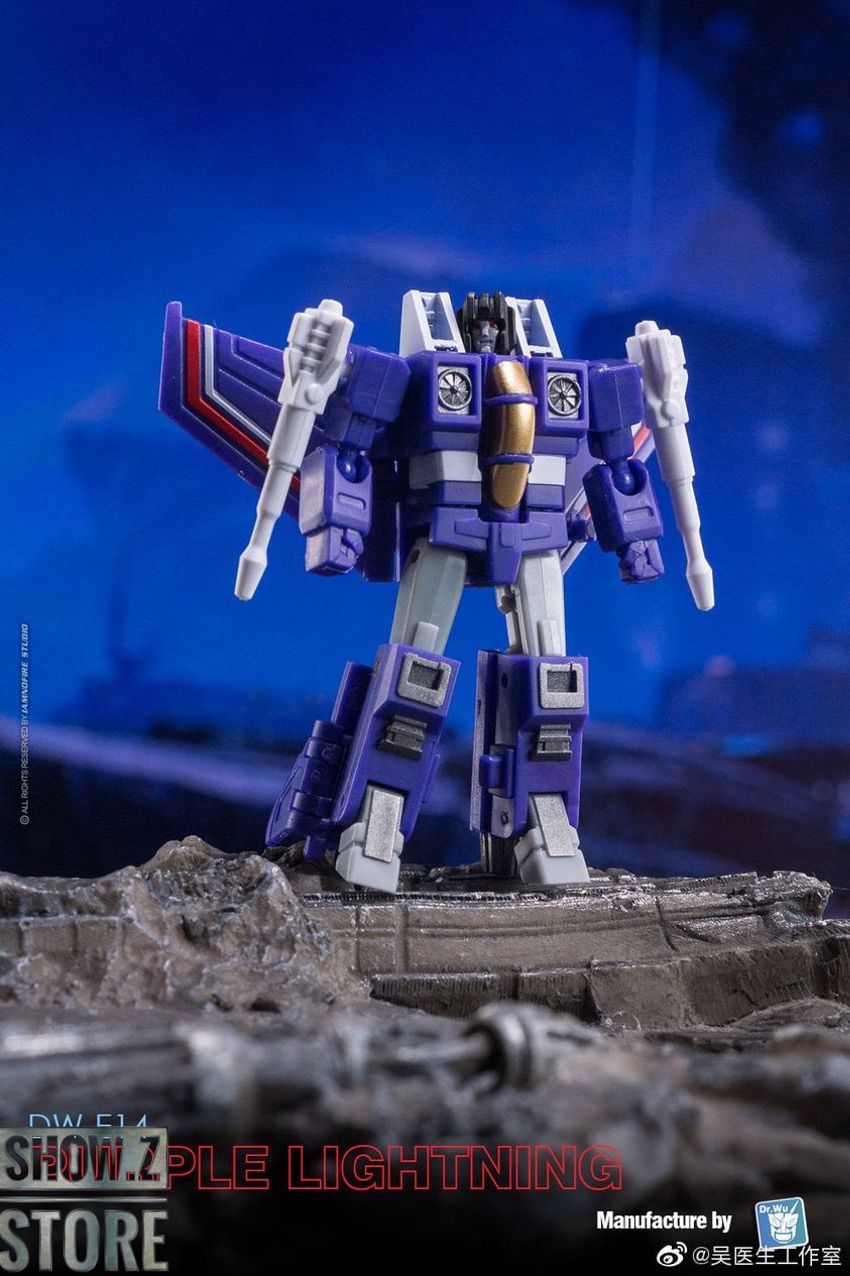 Dr.Wu Powerglide white aircraft mode blue robot standing together Dr.Wu Powerglide white aircraft mode blue robot standing together