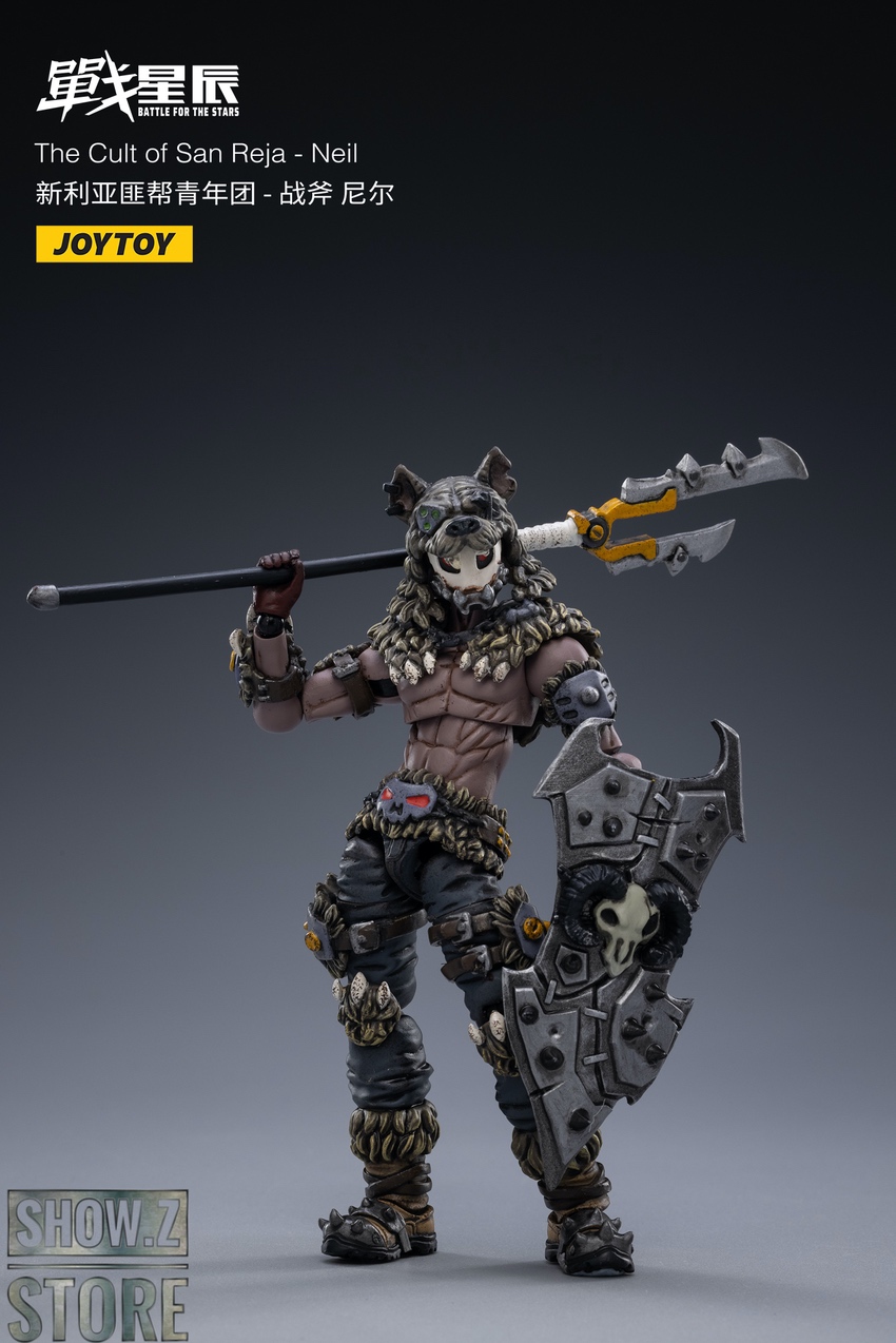 JoyToy Neil creature equipped sword raised position display JoyToy Neil creature equipped sword raised position display