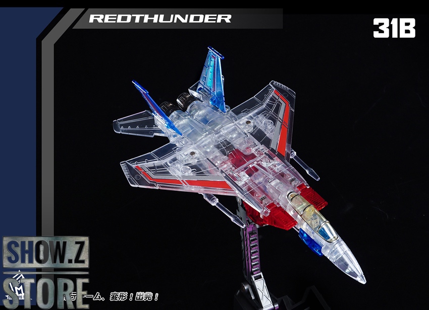 MechFansToys RedThunder Starscream side angle transparent parts visible MechFansToys RedThunder Starscream side angle transparent parts visible
