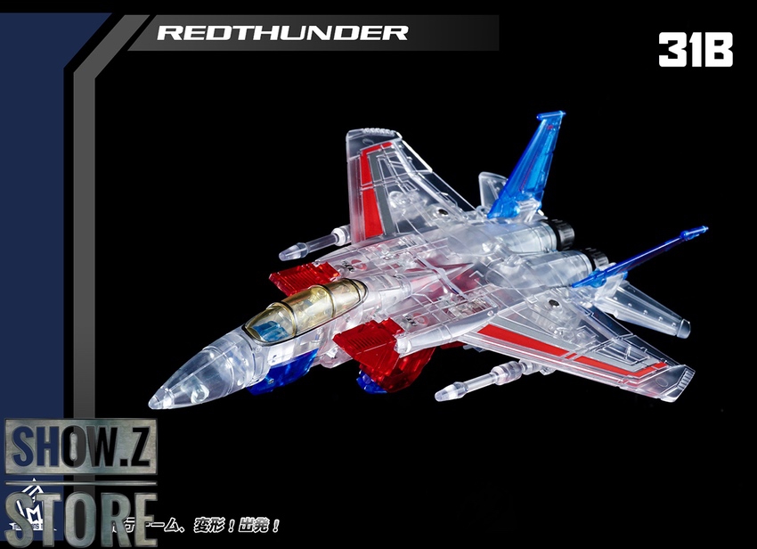 MechFansToys RedThunder Starscream aircraft form multiple angle display MechFansToys RedThunder Starscream aircraft form multiple angle display
