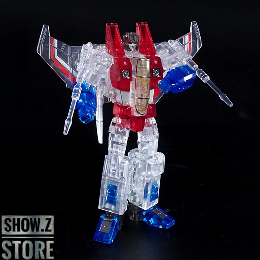 MechFansToys RedThunder Starscream clear version robot standing pose MechFansToys RedThunder Starscream clear version robot standing pose