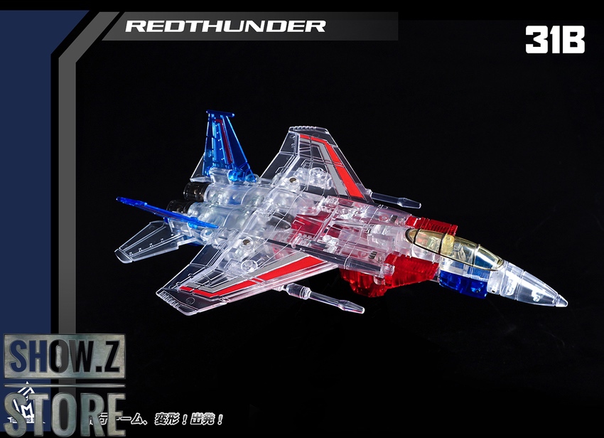 MechFansToys RedThunder Starscream clear version jet fighter bottom MechFansToys RedThunder Starscream clear version jet fighter bottom