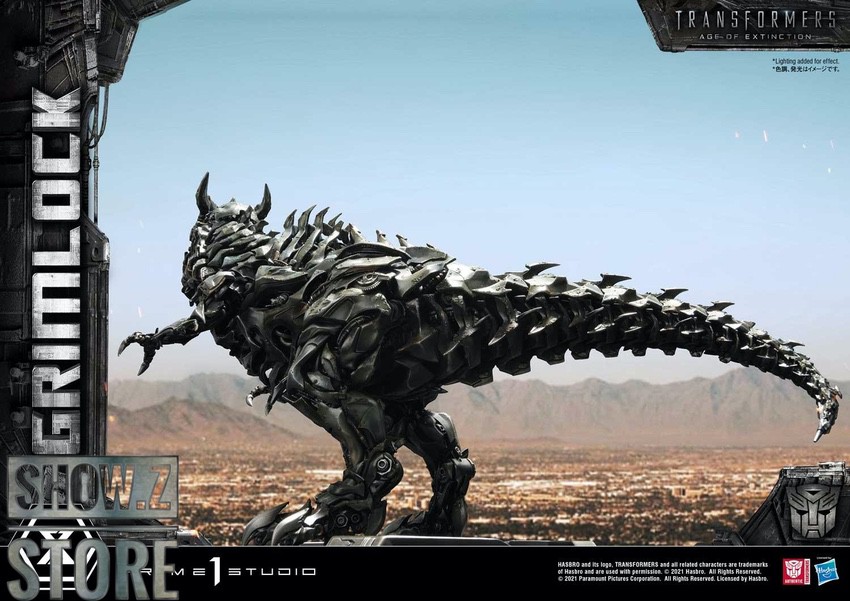 HEAT Grimlock statue detailed armor texture lateral side angle HEAT Grimlock statue detailed armor texture lateral side angle