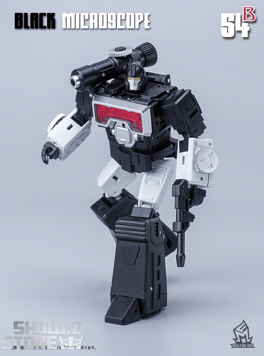Black Perceptor robot weapons right side angle display Black Perceptor robot weapons right side angle display