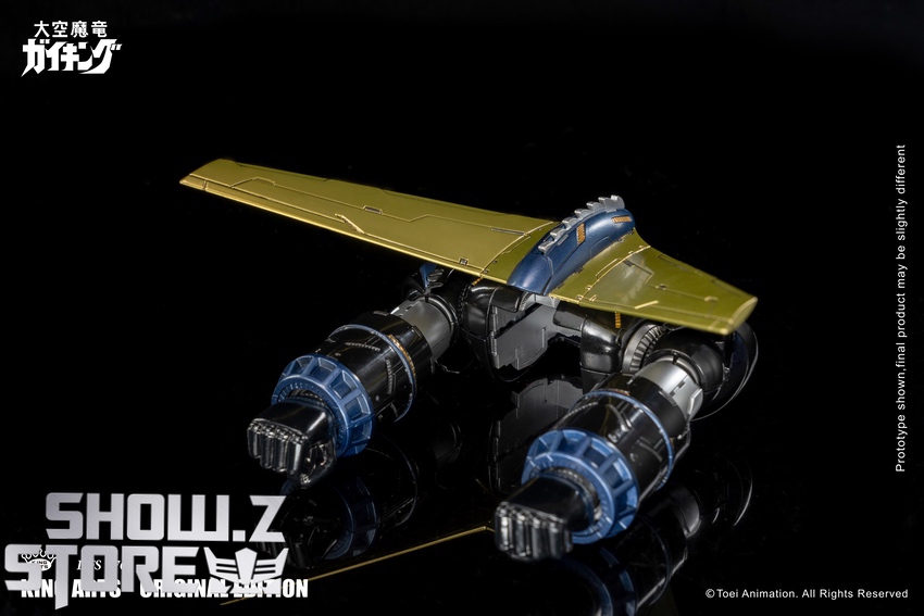 Gaiking robot jet aircraft mode extended golden wings display Gaiking robot jet aircraft mode extended golden wings display
