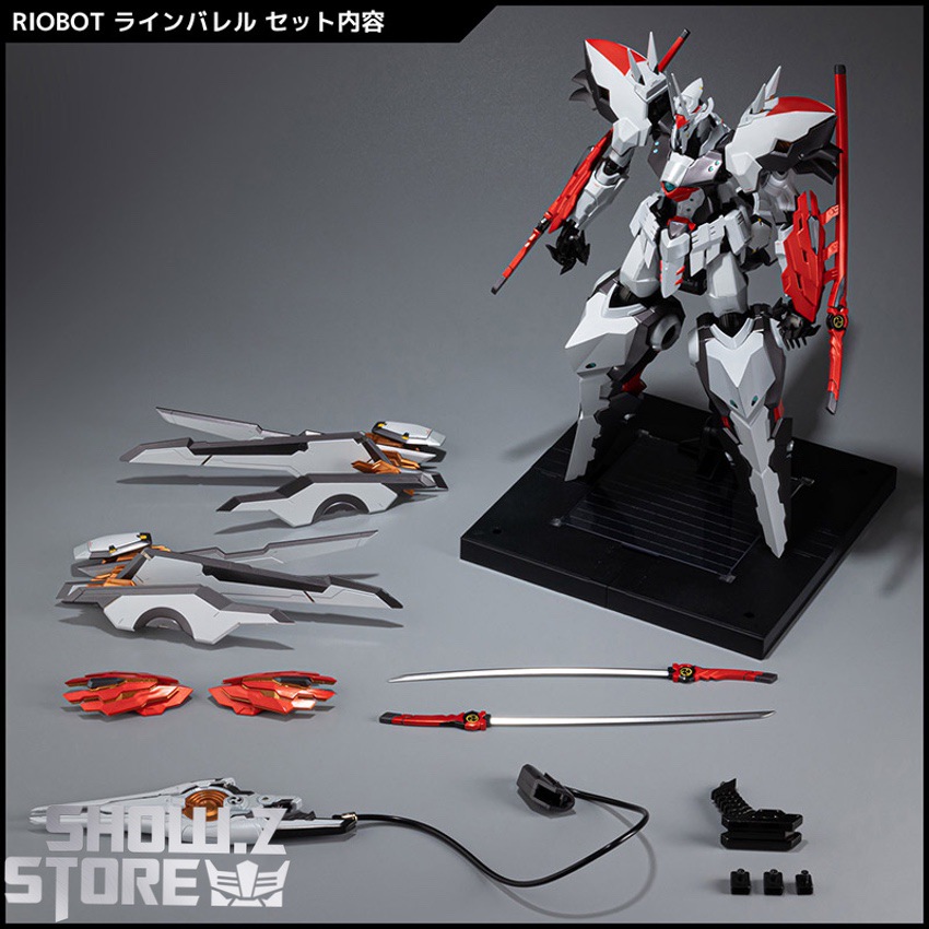 Riobot Linebarrel red white robot all weapons accessories display Riobot Linebarrel red white robot all weapons accessories display