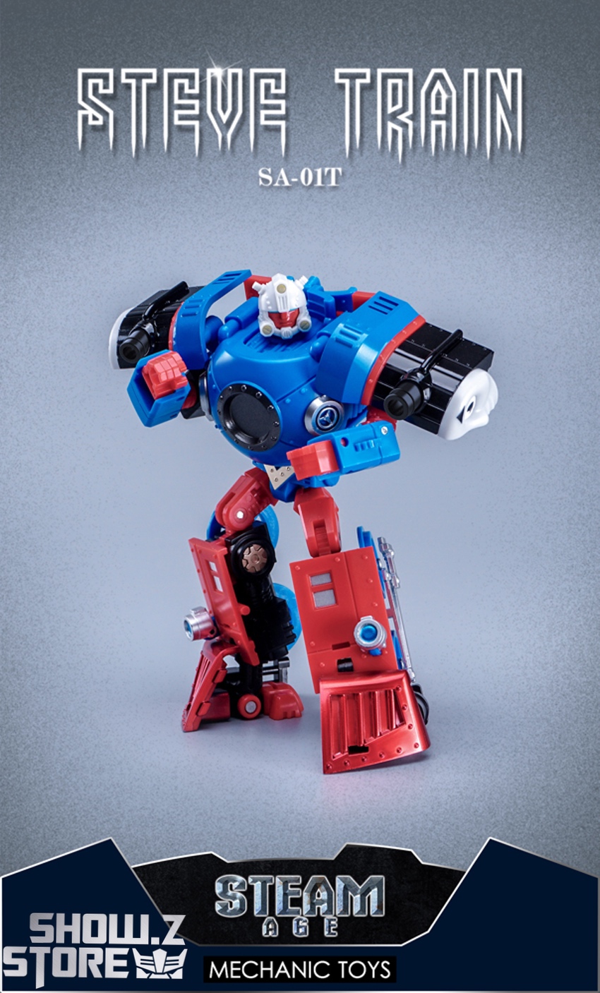 Steve Train Bumblebee blue red robot detailed transformation mode Steve Train Bumblebee blue red robot detailed transformation mode