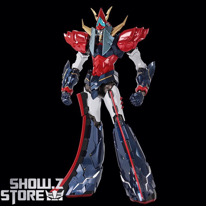 Raideen Chogokin neutral standing pose arms raised display Raideen Chogokin neutral standing pose arms raised display