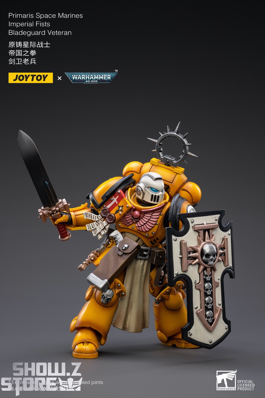 Imperial Fists warrior sword and shield right angle display Imperial Fists warrior sword and shield right angle display