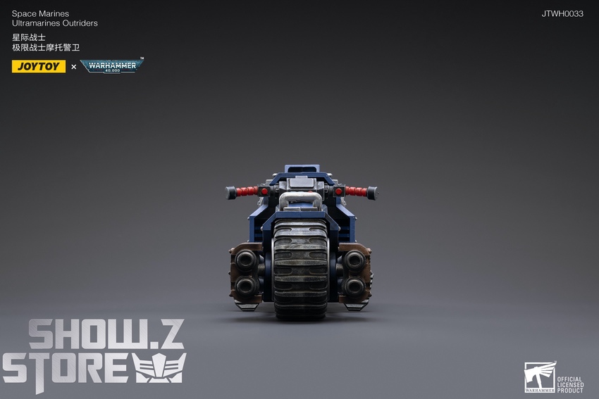 JoyToy Ultramarines Outriders motorcycle side angle display JoyToy Ultramarines Outriders motorcycle side angle display