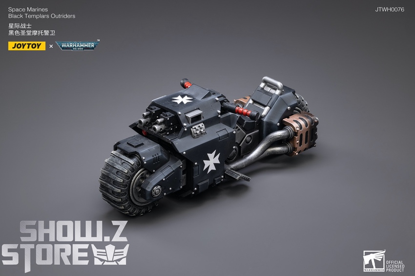 JoyToy Black Templars Outriders bike front view display JoyToy Black Templars Outriders bike front view display