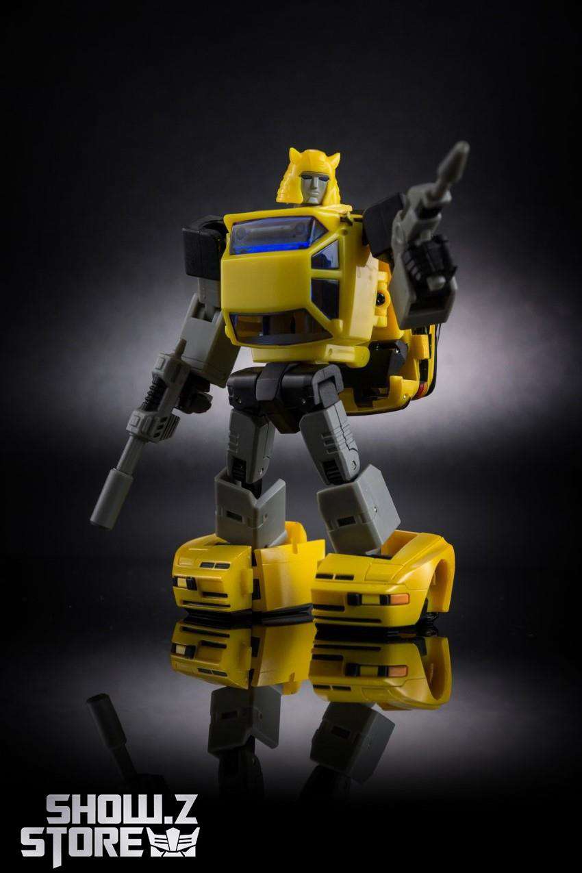 XTransbots Toro Cliffjumper yellow robot mode standing display XTransbots Toro Cliffjumper yellow robot mode standing display