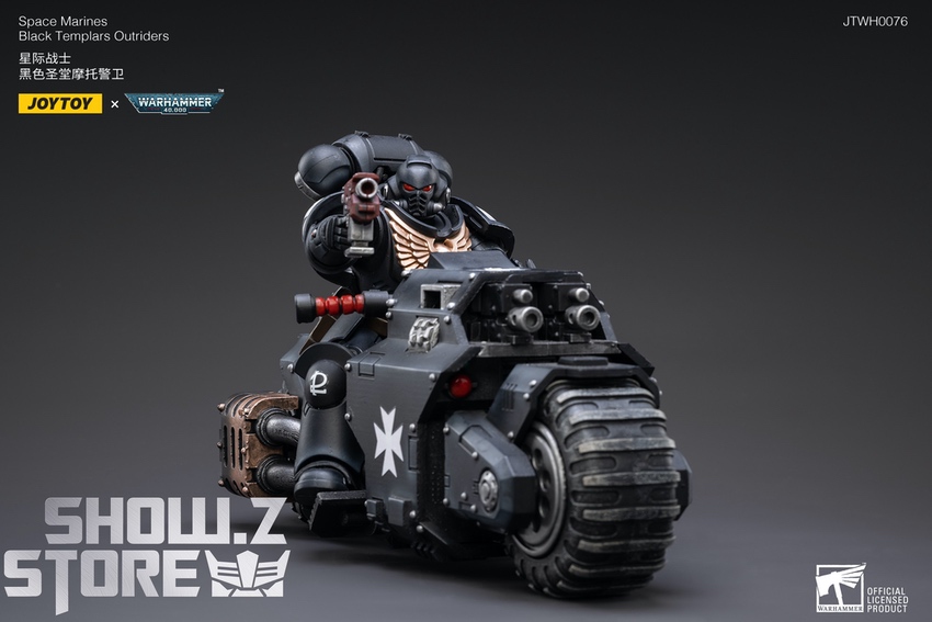 JoyToy Black Templars Outriders motorcycle detail display JoyToy Black Templars Outriders motorcycle detail display