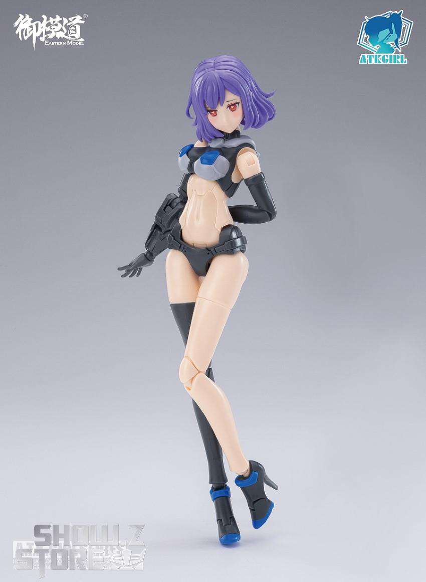 Female character in black and blue tactical armor Female character in black and blue tactical armor