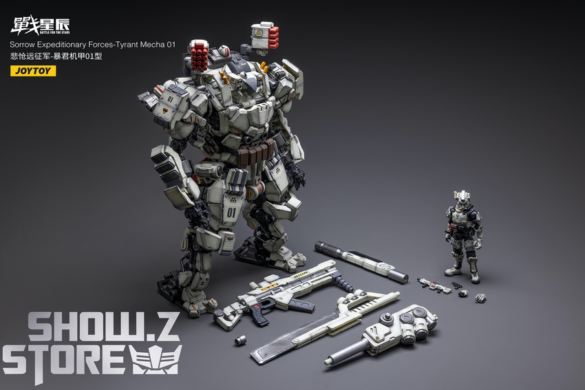 JoyToy Sorrow Tyrant Mecha 01 white armor red chest accent JoyToy Sorrow Tyrant Mecha 01 white armor red chest accent