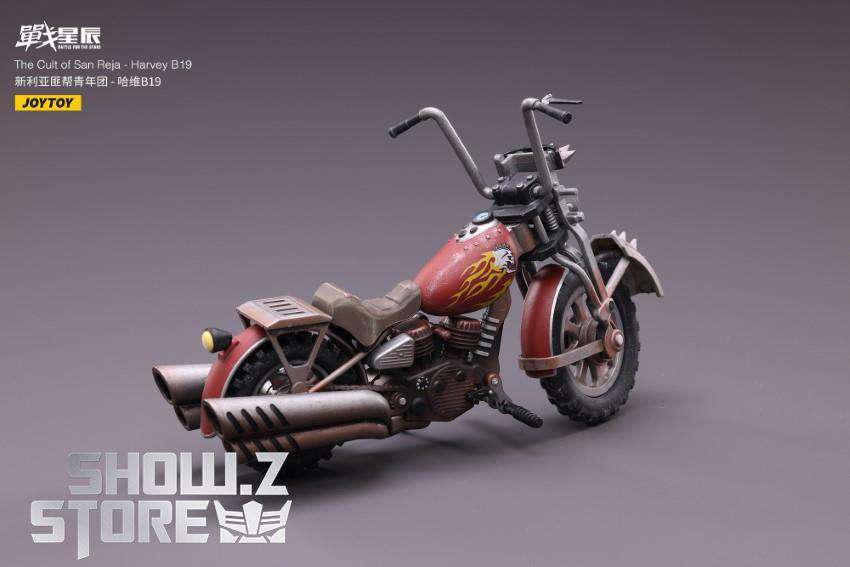 JoyToy Harvey armed beast motorcycle red paint scheme display JoyToy Harvey armed beast motorcycle red paint scheme display