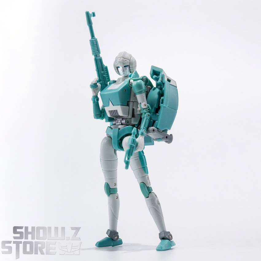 Dr.Wu MS32 Nursy Arcee teal white armor standing pose rifle Dr.Wu MS32 Nursy Arcee teal white armor standing pose rifle