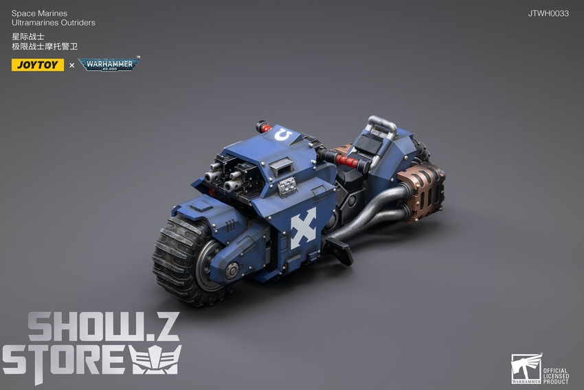JoyToy Ultramarines Outriders bike detail shot display JoyToy Ultramarines Outriders bike detail shot display