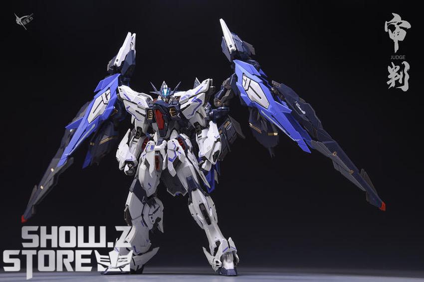MG Judge Gundam blue version extended beam rifles wings display MG Judge Gundam blue version extended beam rifles wings display