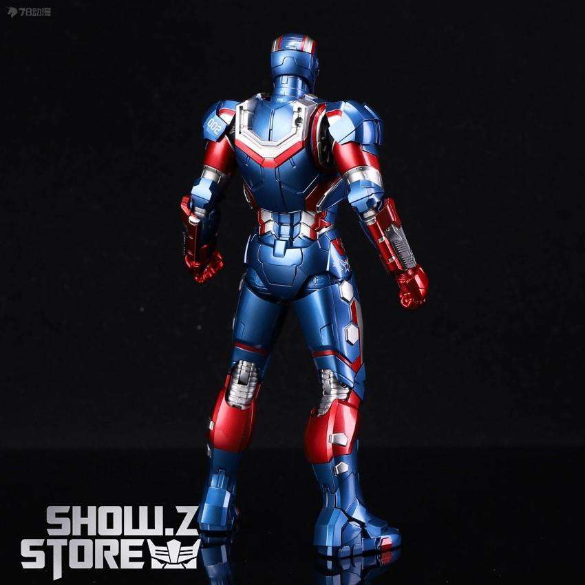 Threezero Iron Patriot figure rear angle showing detail Threezero Iron Patriot figure rear angle showing detail