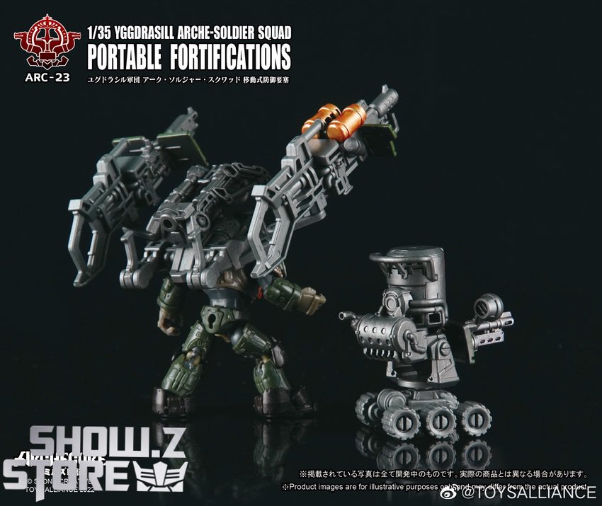 ARC-23 fortification kit soldier robot weapon platforms display ARC-23 fortification kit soldier robot weapon platforms display