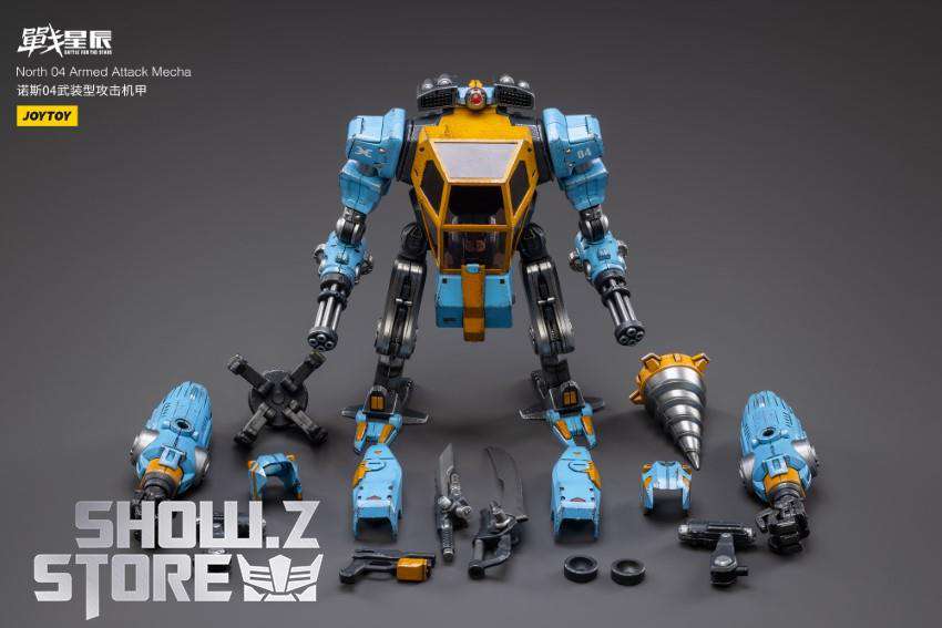North 04 mecha blue yellow armor dynamic combat stance North 04 mecha blue yellow armor dynamic combat stance