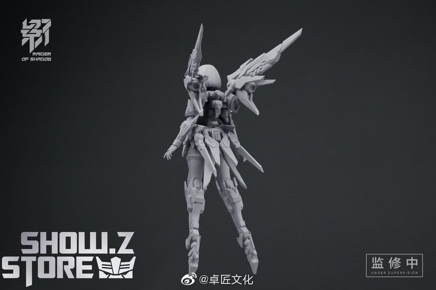 MS General Raider Shadow Rooster white silver armor multiple angles MS General Raider Shadow Rooster white silver armor multiple angles
