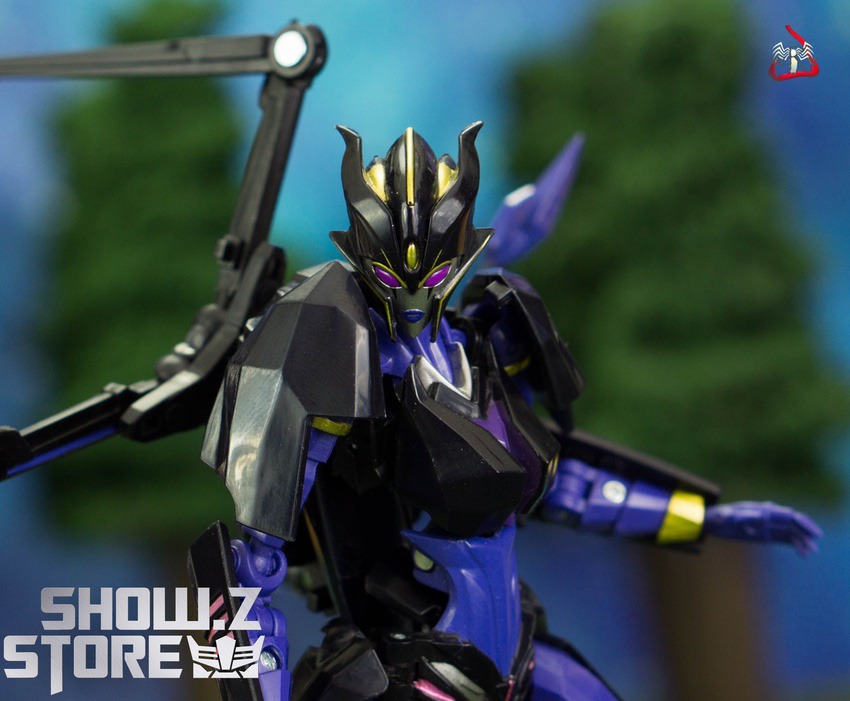 APC Airachnid black robot purple limbs detailed front close APC Airachnid black robot purple limbs detailed front close